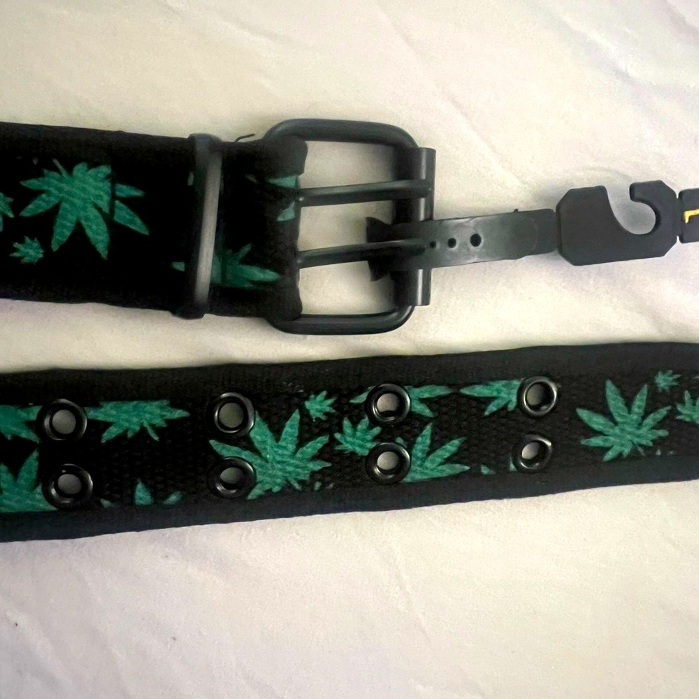 Black and Green 420 Pattern Belt